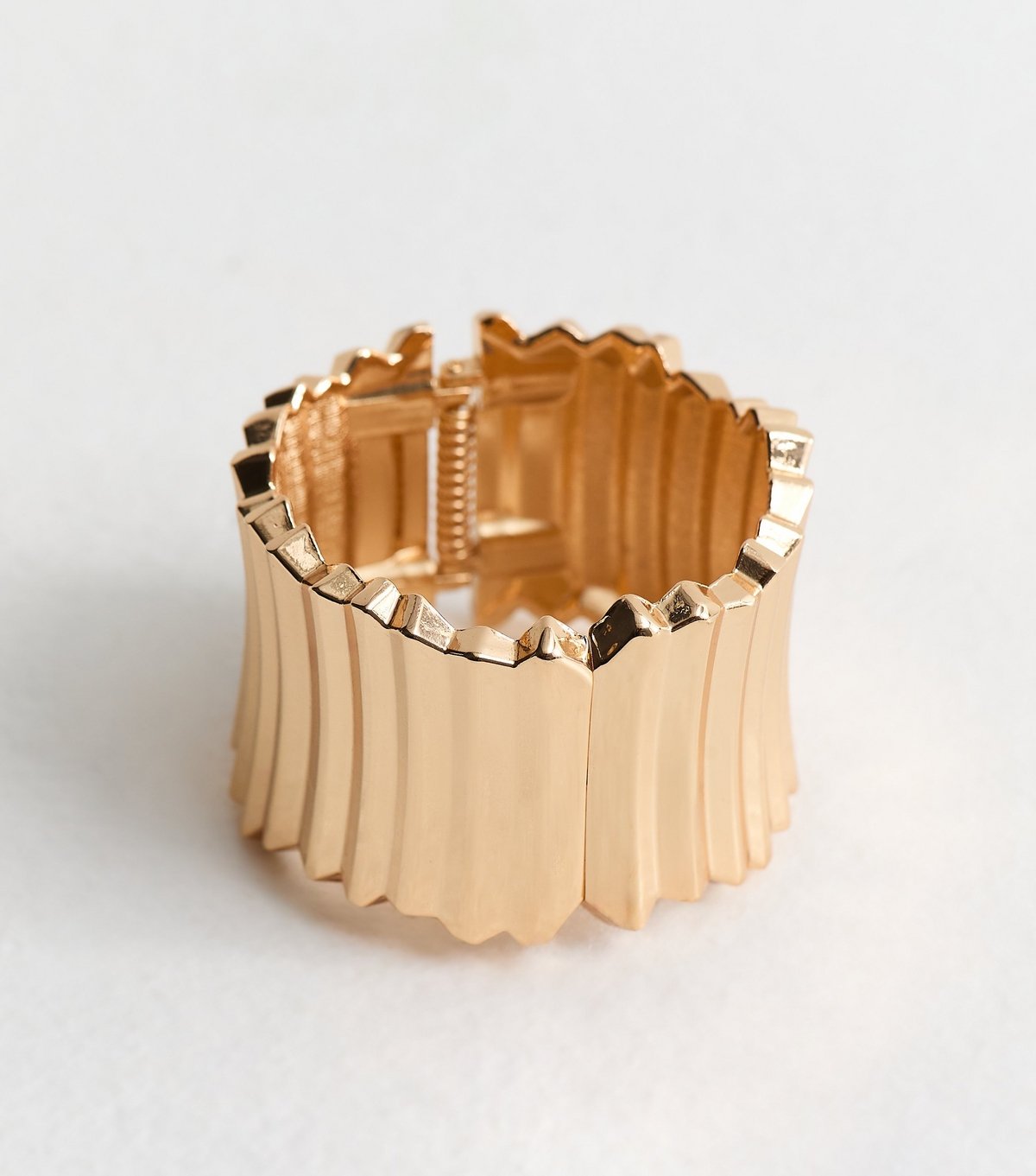 New Look Gold Tone Wide Long Metal Stretch Bracelet New Look - 3