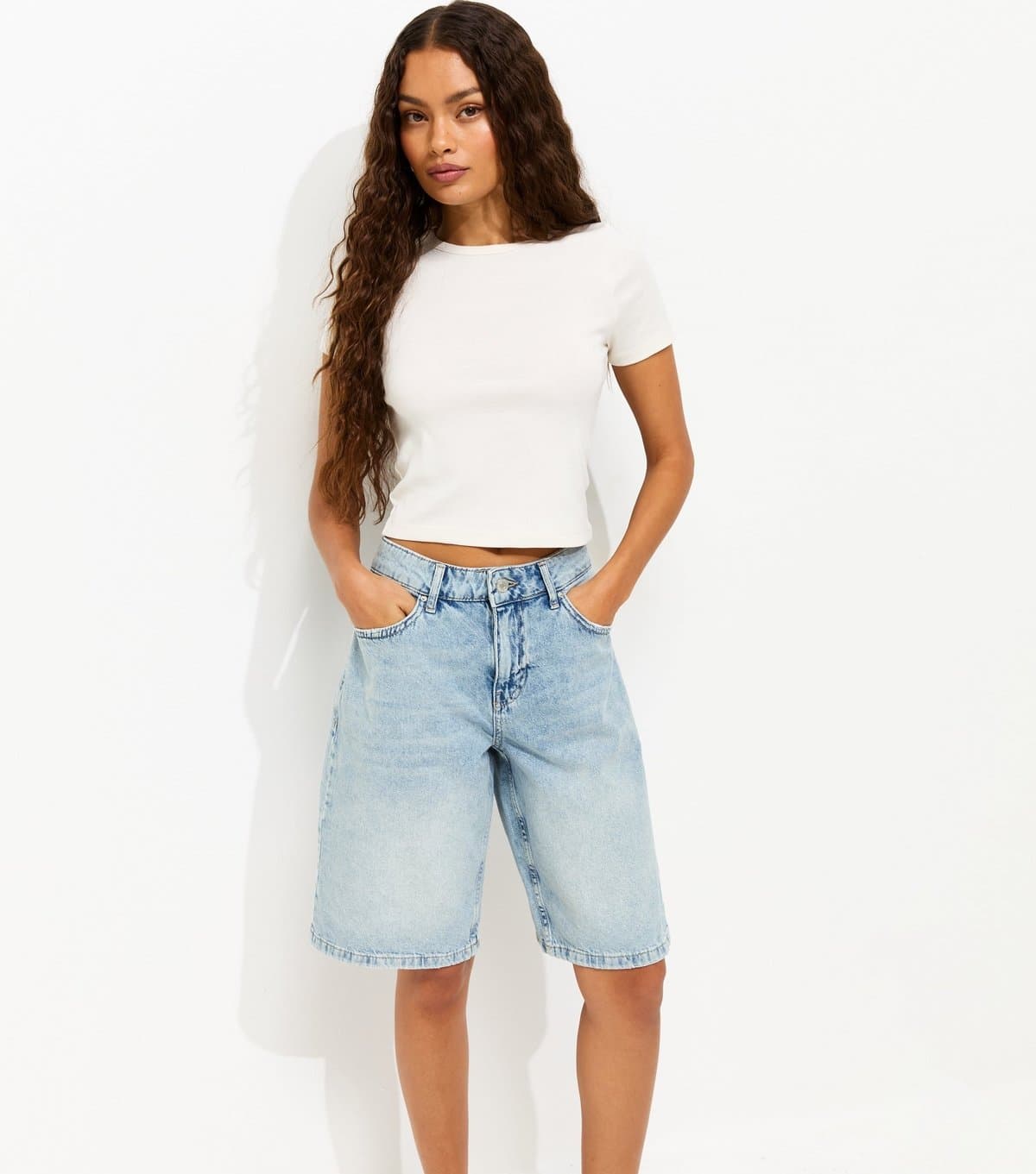 New Look Women's Petite Light Blue Denim Jorts New Look