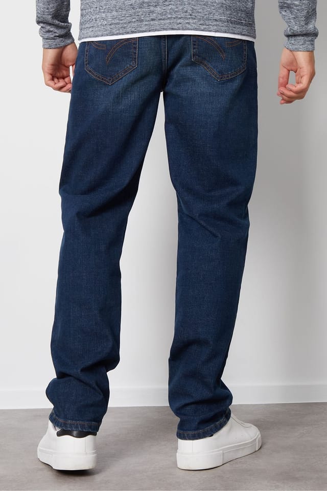 Threadbare Threadbare Men's 'Canterbury' Straight Fit Jeans With Stretch in Mid Blue - 2
