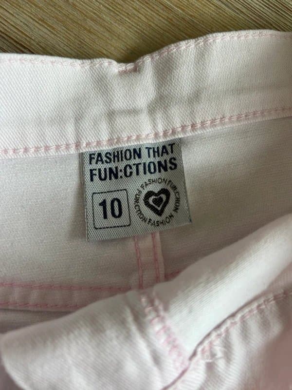 Miss Selfridge 🩷 Rare Vintage Y2K Miss Selfridge Pale Pink Denim Mini Skirt – Lips Graphic, Size 10 🩷