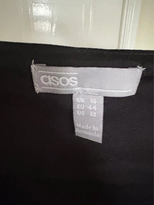 ASOS ASOS Long Black Velvet Dress 16