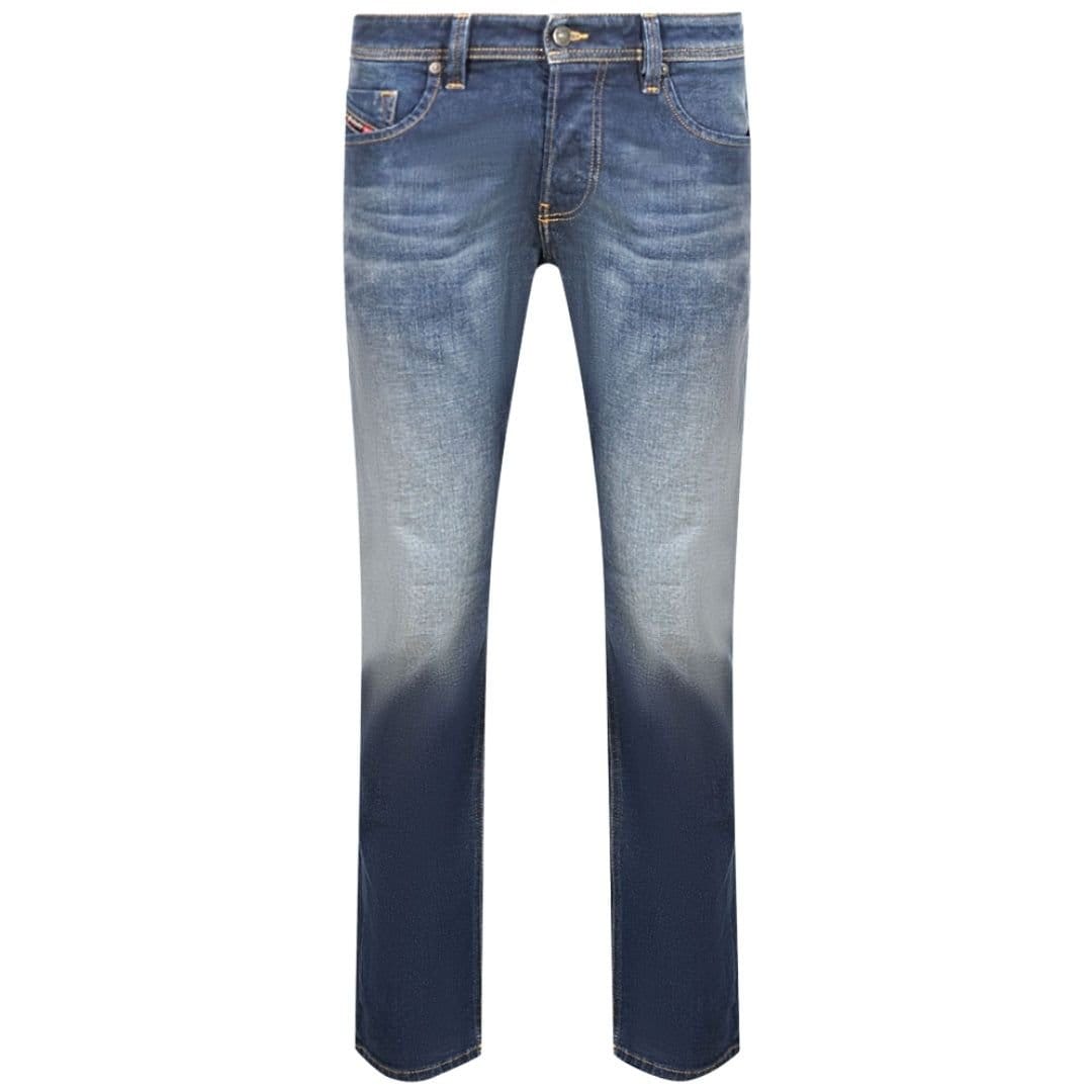 Diesel Diesel Men's Larkee-X Straight Fit Stone Washed Dark Blue Jeans - 1