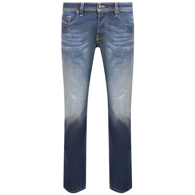 Diesel Diesel Men's Larkee-X Straight Fit Stone Washed Dark Blue Jeans - 1