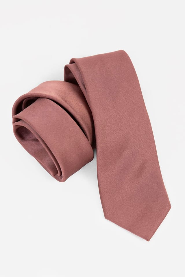 Maya Deluxe Maya Deluxe Men's Satin Tie Pocket Square Set in Mauve - 2