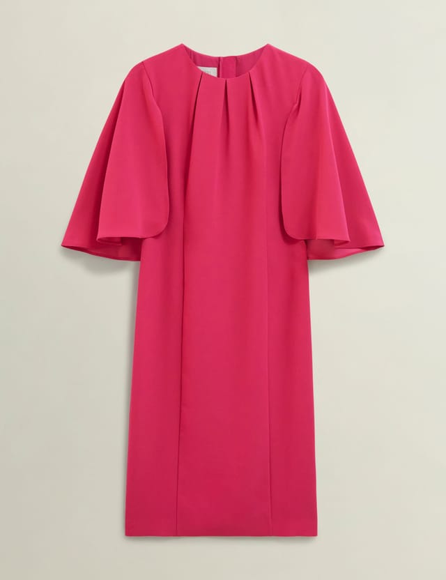 Hobbs London Hobbs London Women's Rhiannon Cape Sleeve Midi Dress in Fuchsia - 2
