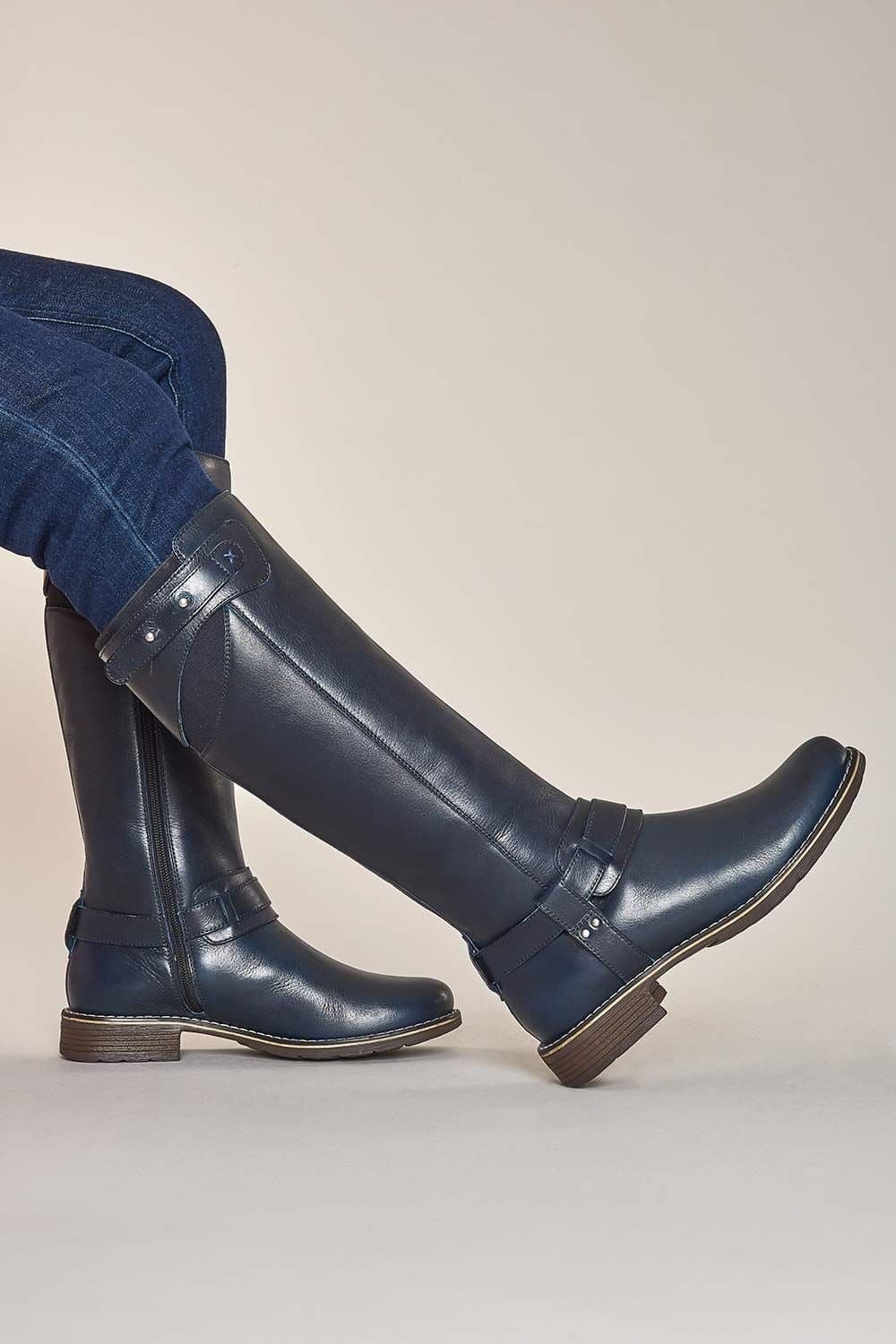 Moshulu Moshulu Women's Indigo Classic Leather Long Boots