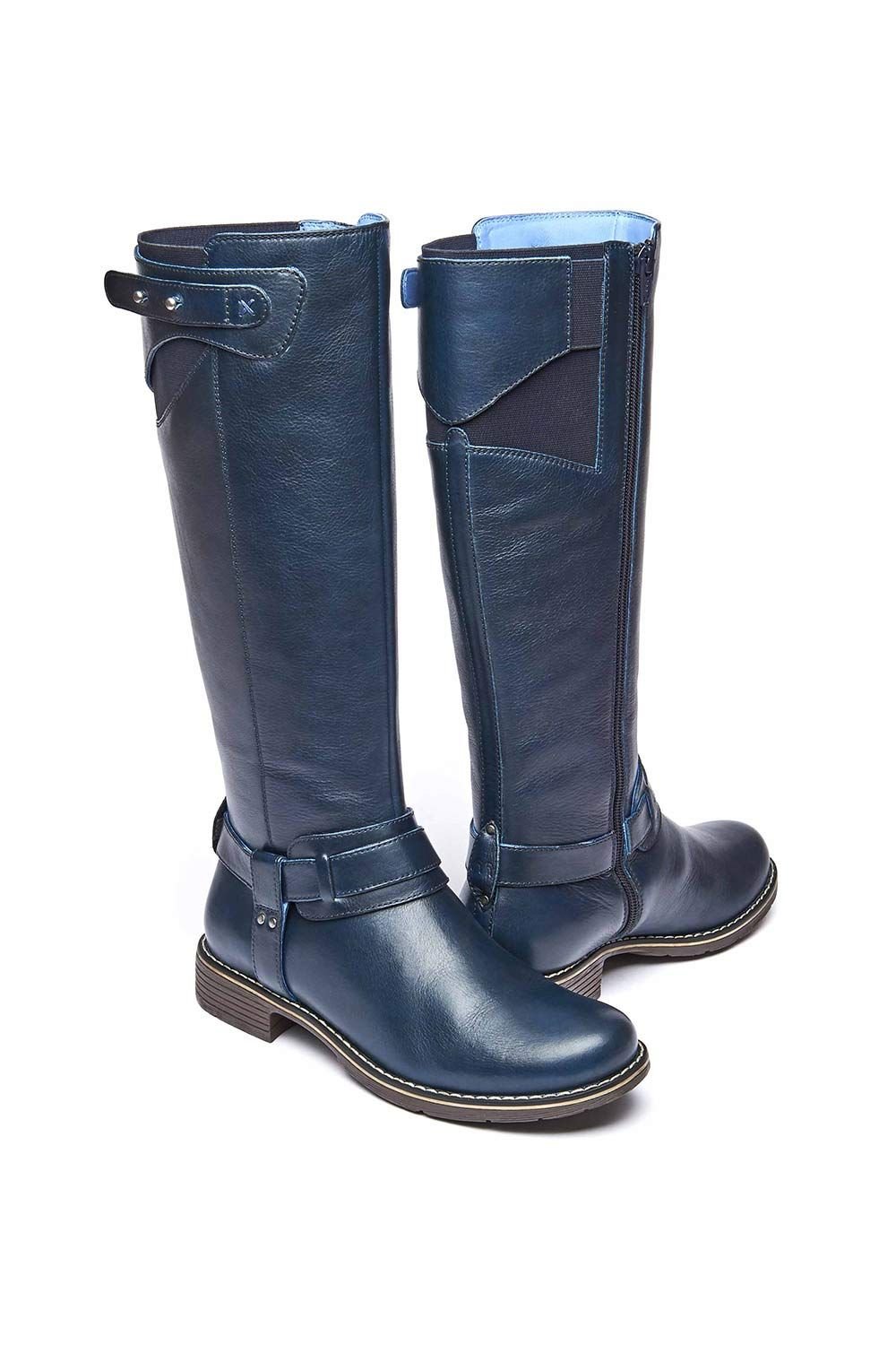 Moshulu Moshulu Women's 'Mistletoe' Classic Leather Long Boots in Indigo - 2
