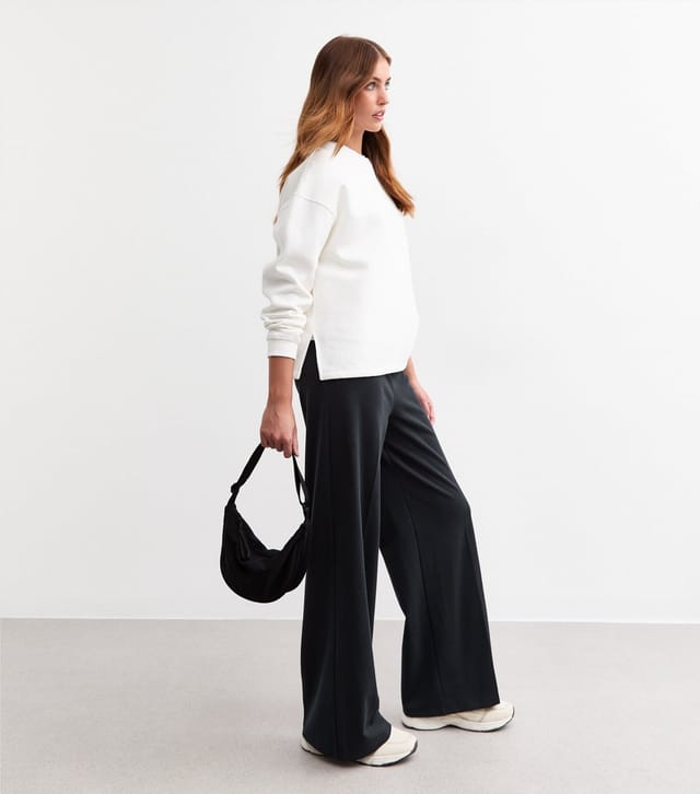 New Look Women's Tall Navy Jersey Wide Leg Trousers New Look - 3