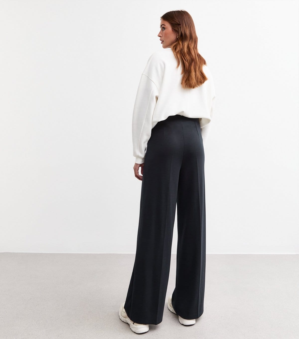 New Look Women's Tall Navy Jersey Wide Leg Trousers New Look - 4
