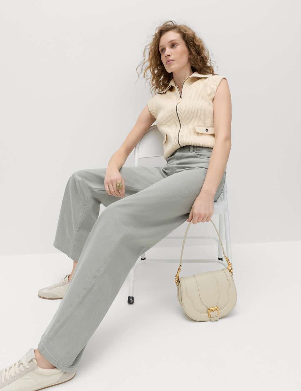 Marks & Spencer M&S Sage Wide-Leg Jeans