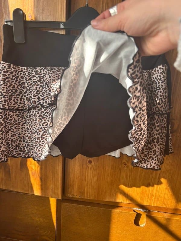 Bershka Leopard Y2K mini skirt
