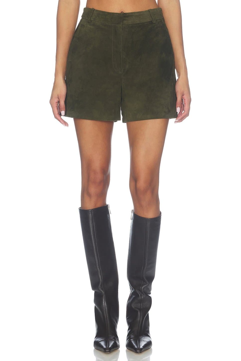 revolve Lamb Leather Suede Short