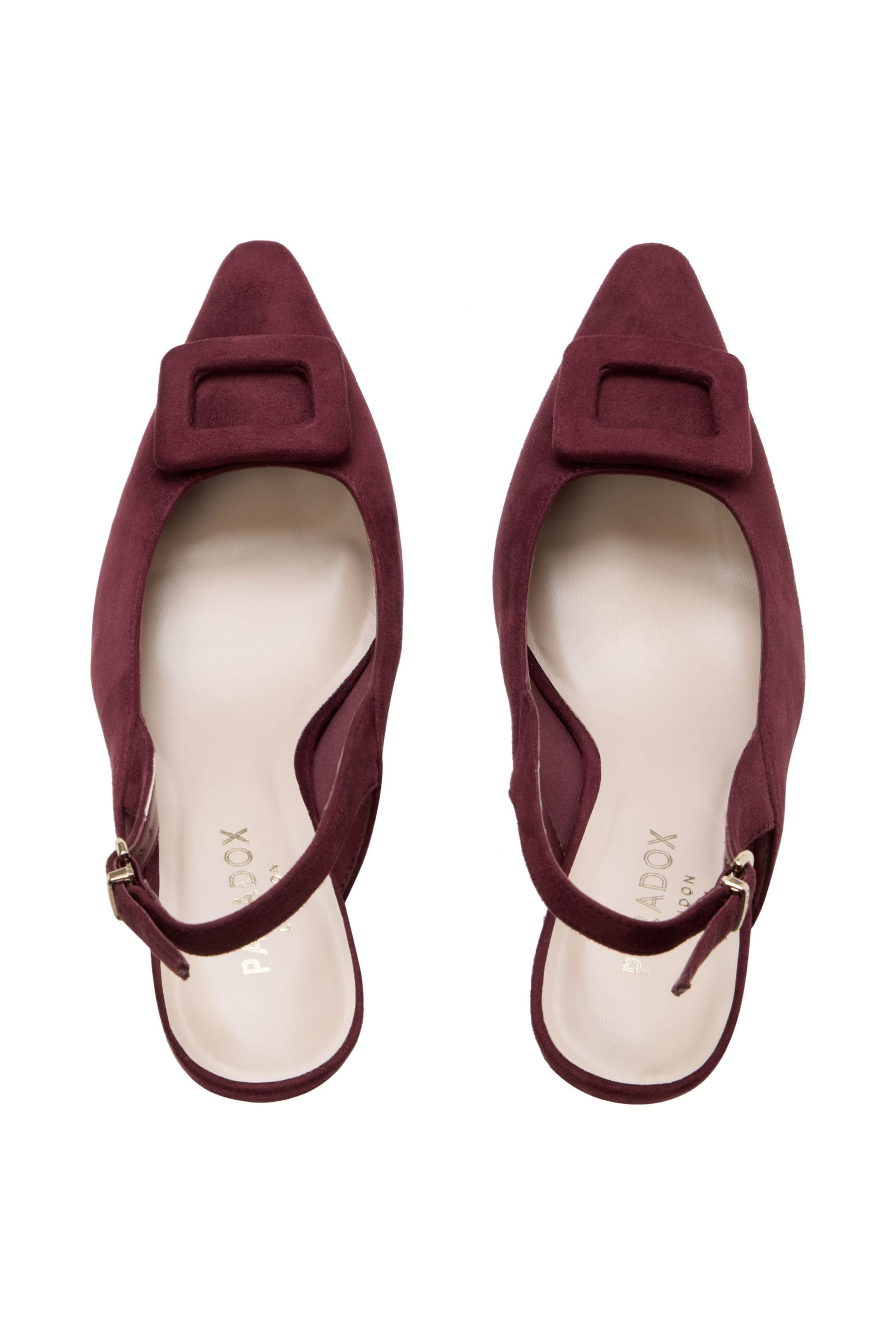Paradox London Paradox London Women's Salem' Stiletto Heel Slingback Shoes in Burgundy - 4