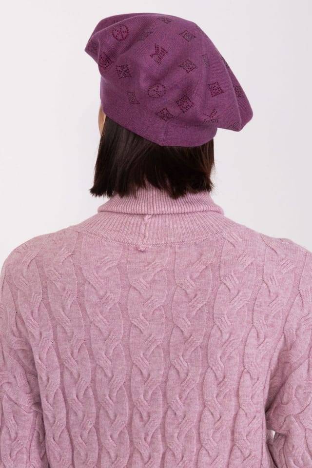 Love Lace Love Lace Women's Classic Wool Beret Hat for Casual Chic Day to Night Wear Everyday in Violet - 3