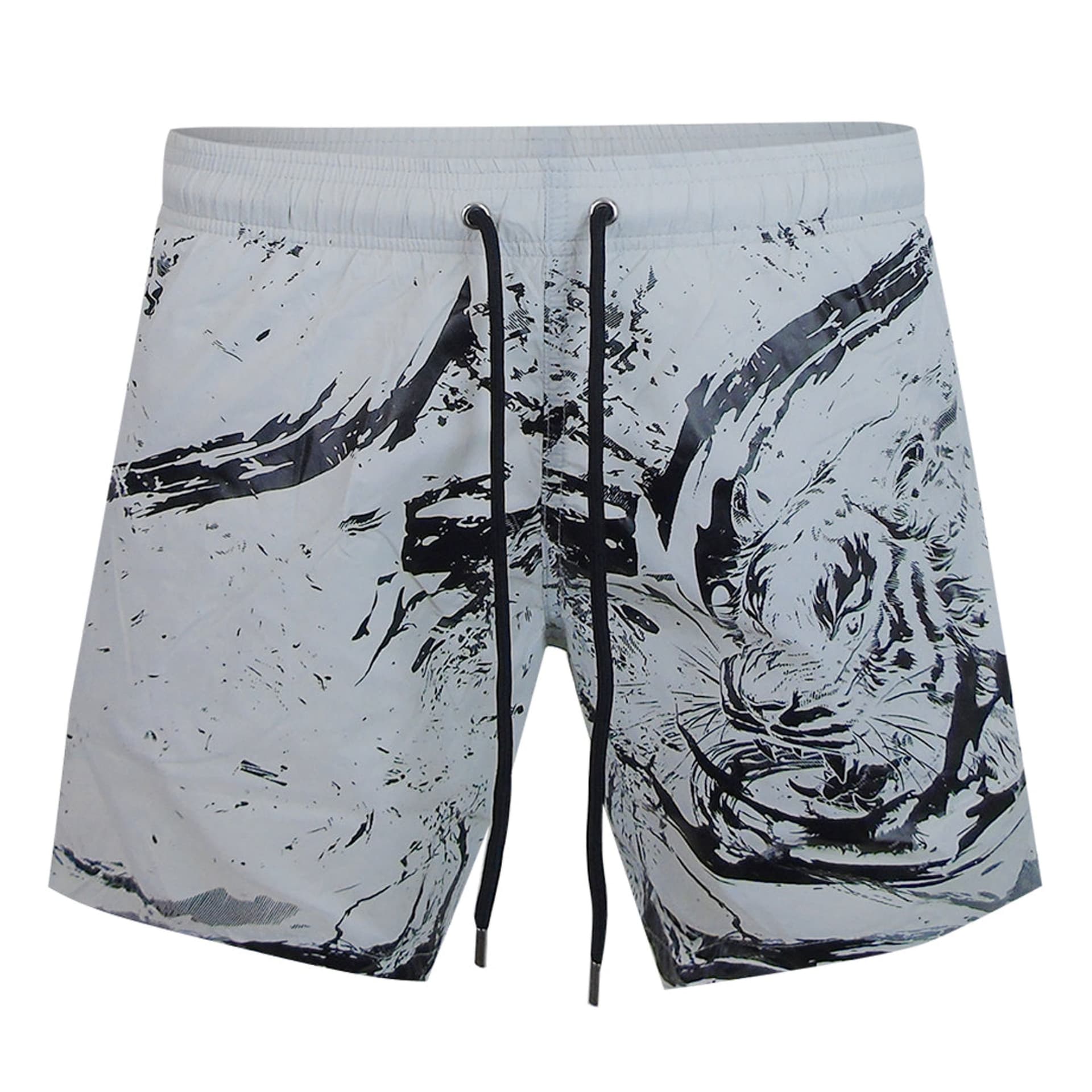 Plein Sport Plein Sport Men's Water Tiger Board Shorts in Grey