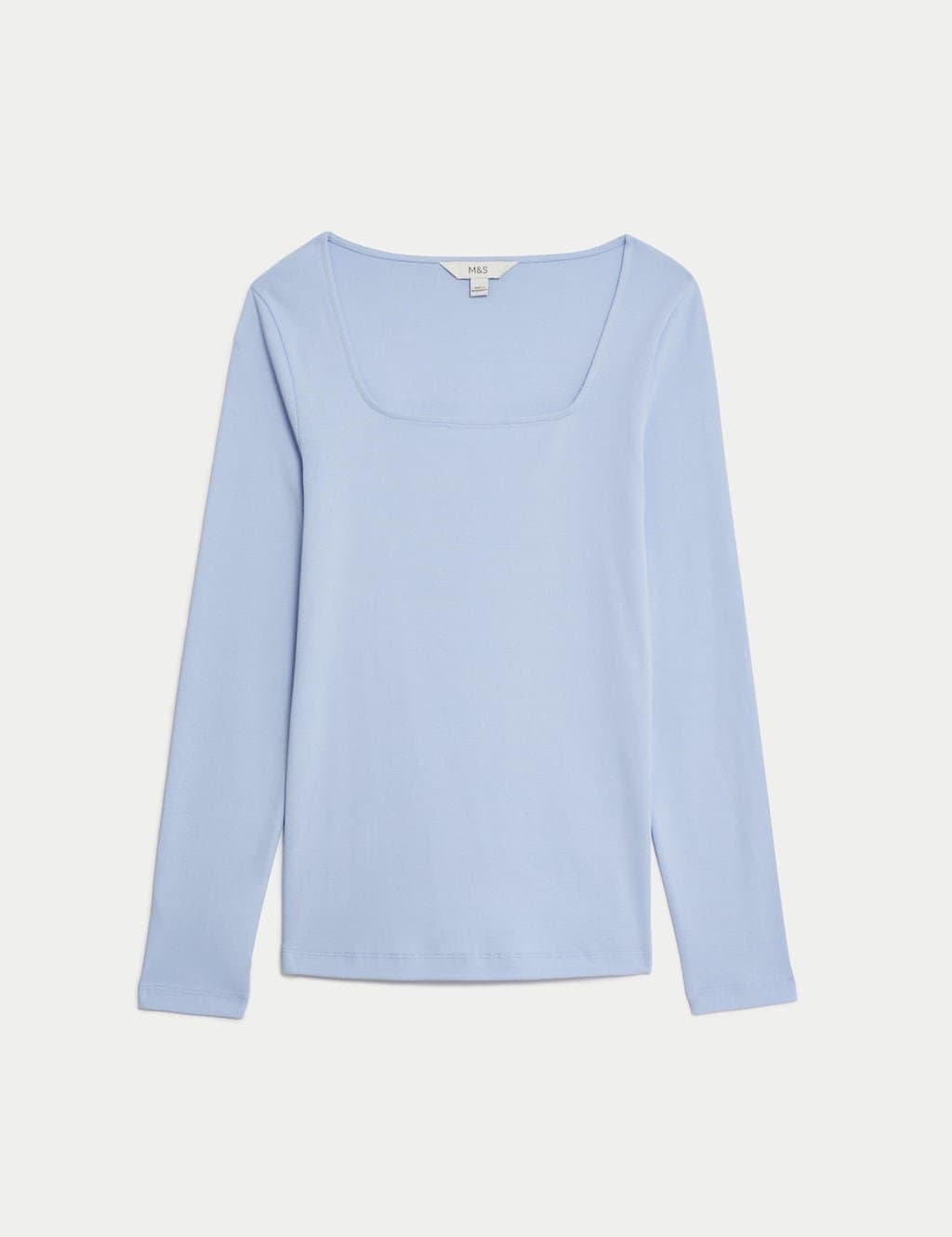 Marks & Spencer M&S Pure Cotton Slim Fit Top Ice Blue