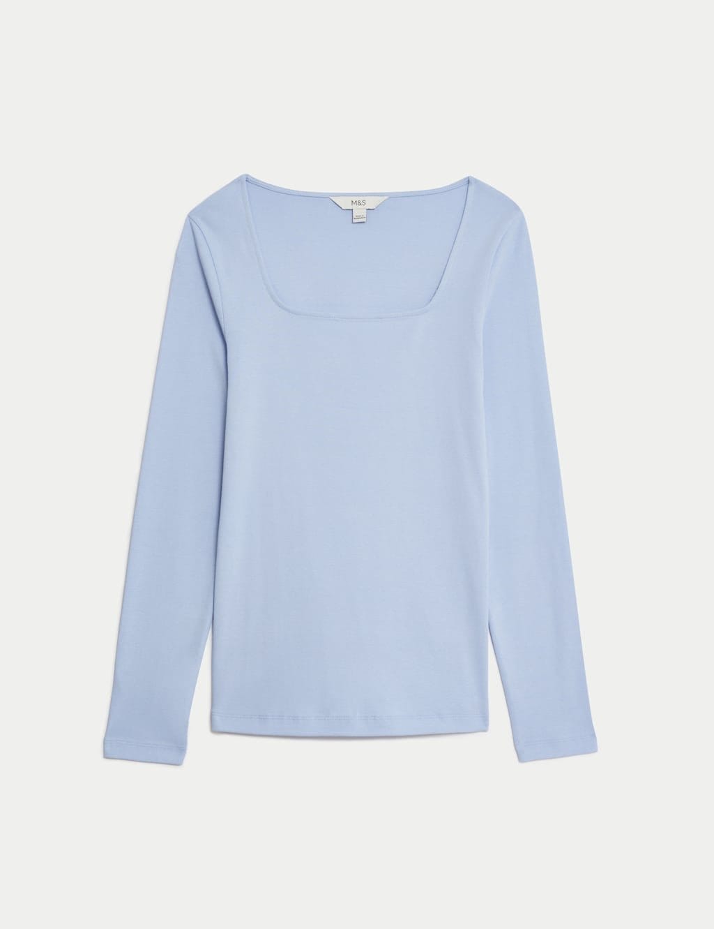 Marks & Spencer M&S Pure Cotton Slim Fit Top Ice Blue - 1