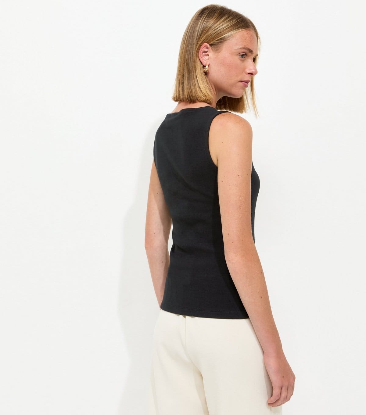 New Look Women's Premium Black Heavyweight Cotton Slash Neck Top New Look - 4