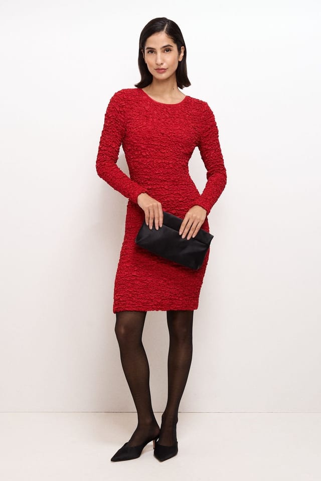 Phase Eight Phase Eight Women's Eliza Textured Dress in Red - 3