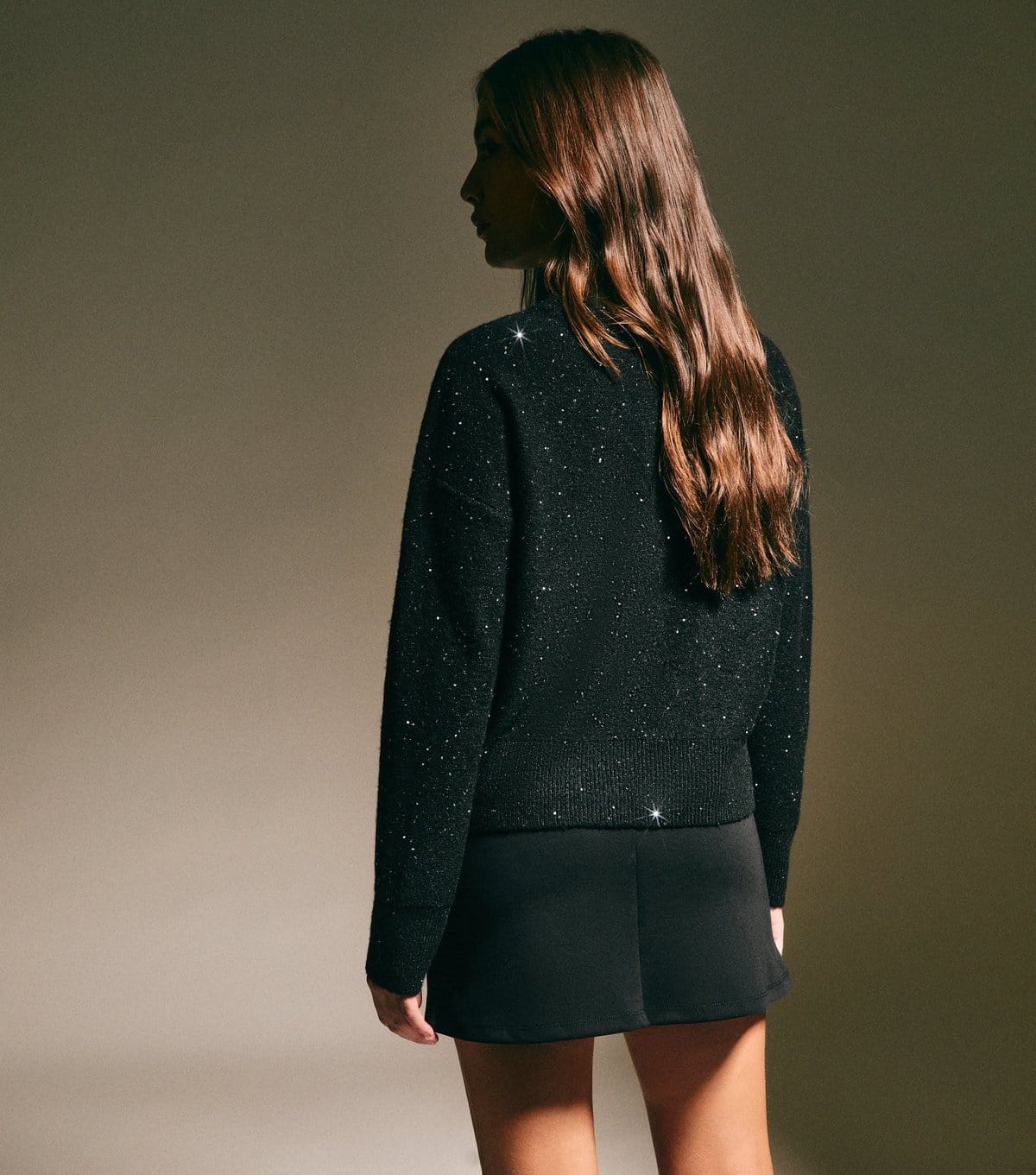 New Look Women's Black Sequin Yarn Crew Neck Jumper New Look - 4