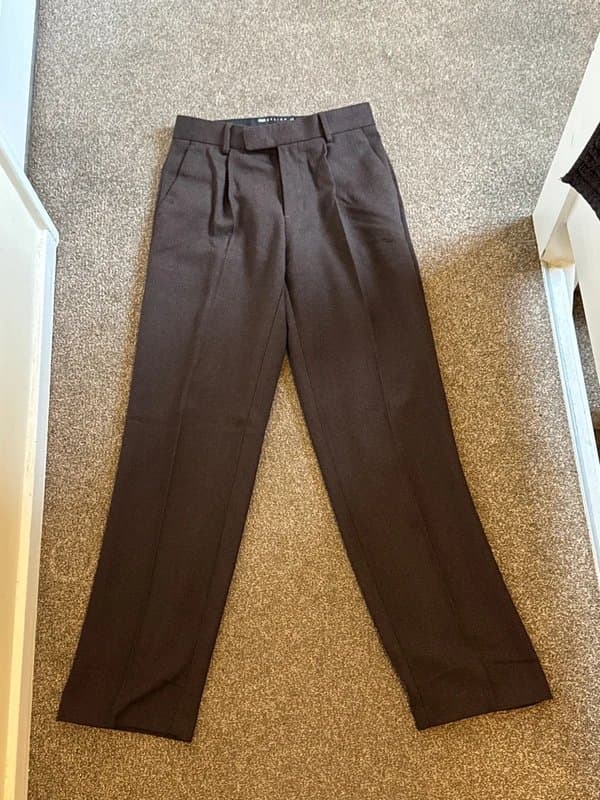 ASOS Brown ASOS wool blend straight leg suit trouser