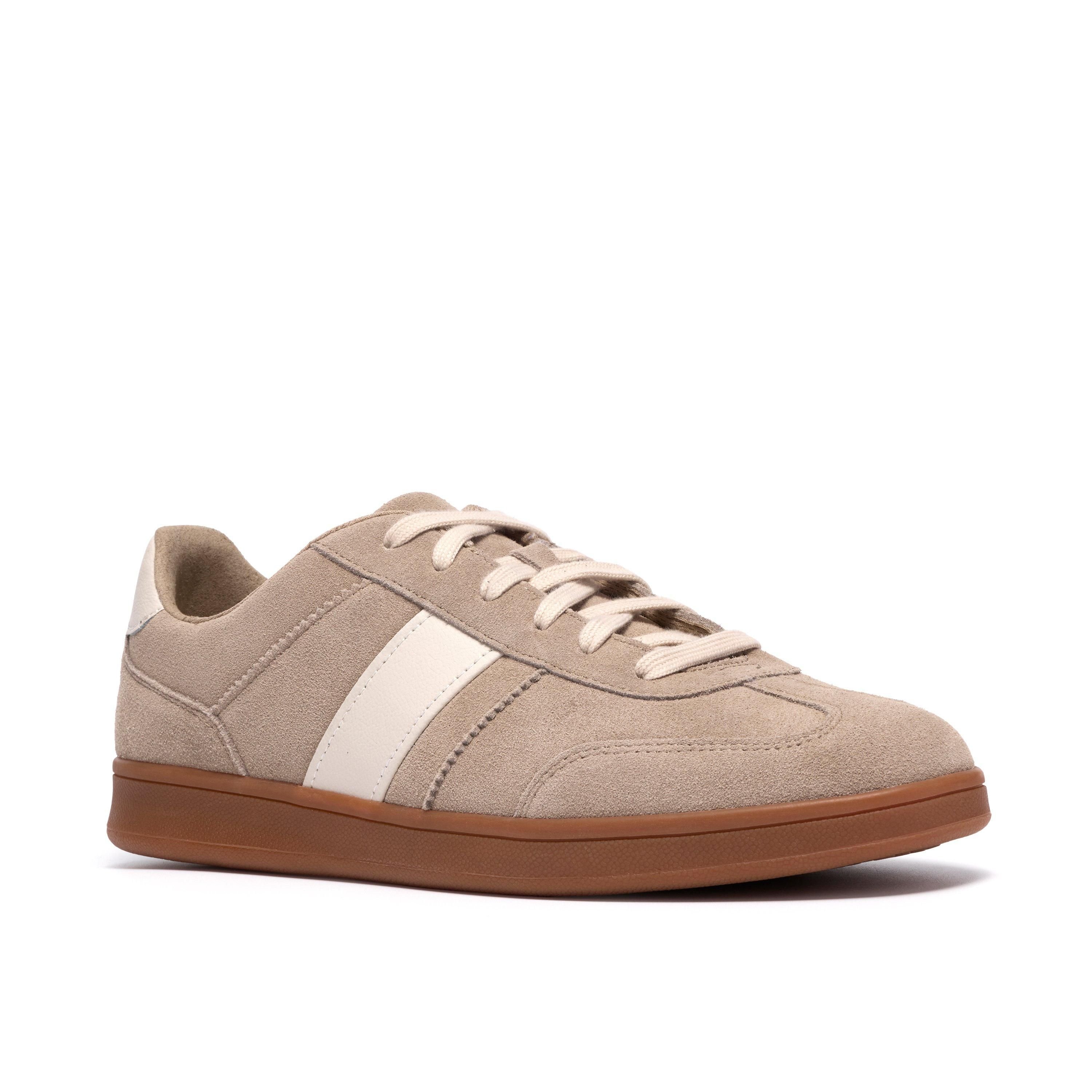 Clarks Clarks Men's Seco Speed Dark Sand Suede Trainers, Lace Up in Beige - 4