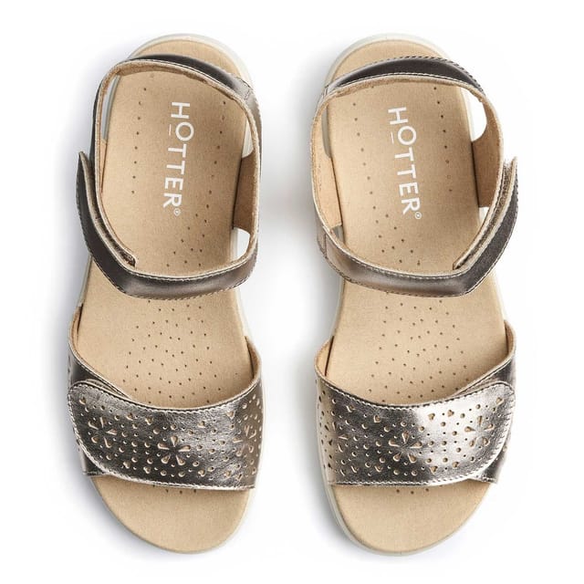 Hotter Hotter Women's Wide Fit 'Leah II' Sandals in Metallics - 3