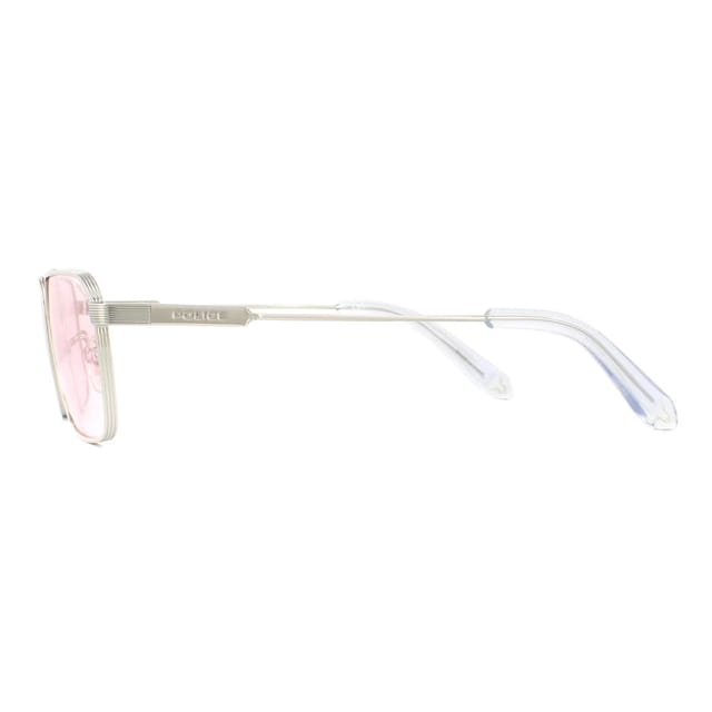 Police Police Men's Rectangle Shiny Palladium Pink Sunglasses in Silver - 3