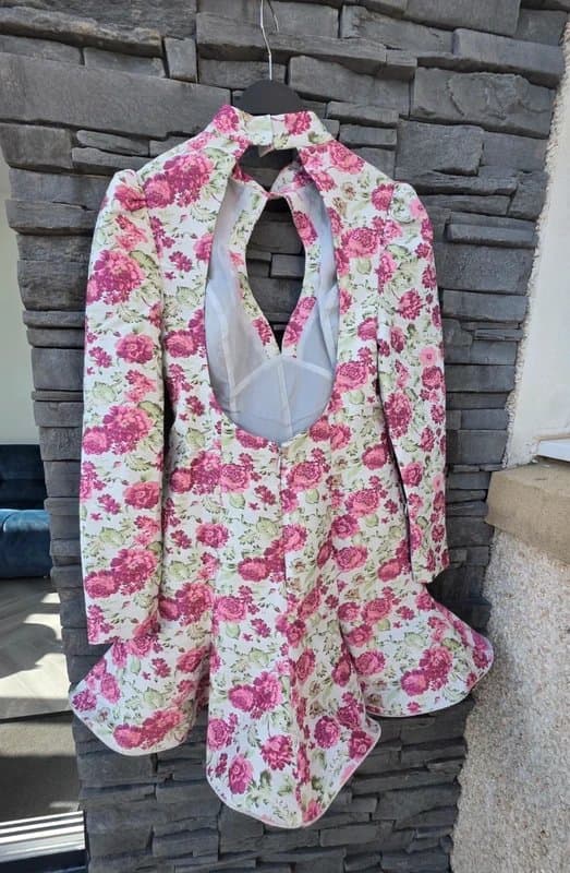 Asos luxe Asos Luxe Floral Cut Out Mini Dress Wedding Party Day Occassion Wear size 12