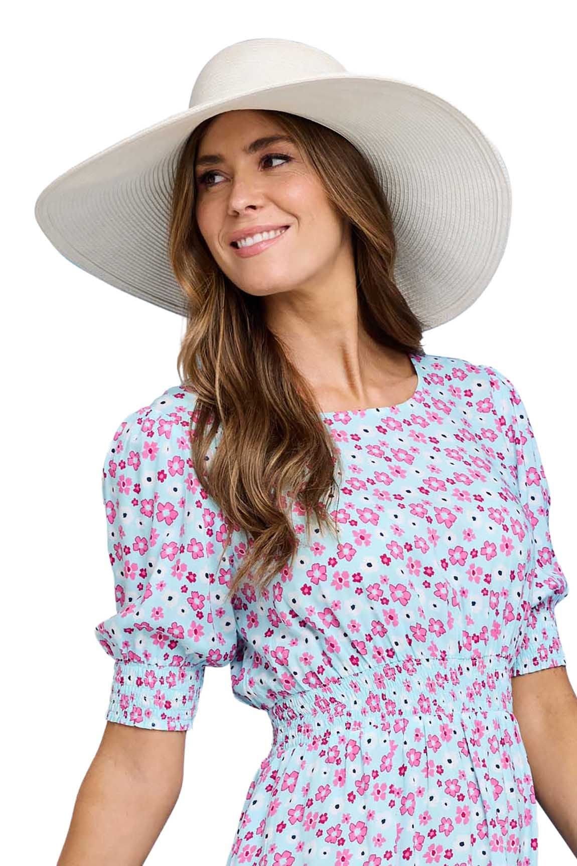 Amber Amber Women's Smock Cuff & Waist Print Viscose Dress in Light Blue - 4