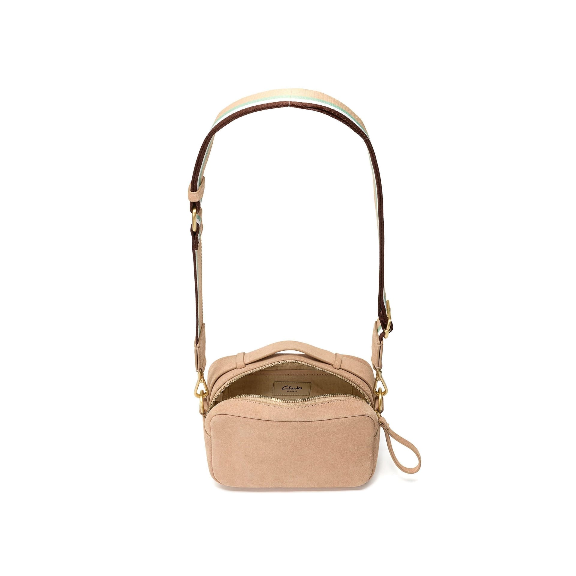 Clarks Clarks Women's Camera Cross Taupe Suede Shoulder Bag, Cross Body Bag in Beige - 4