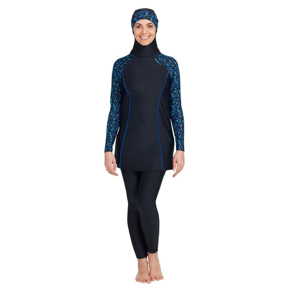 Zoggs Zoggs Women's Modesty Suit side print Women One Piece Swimsuit in Black - 1