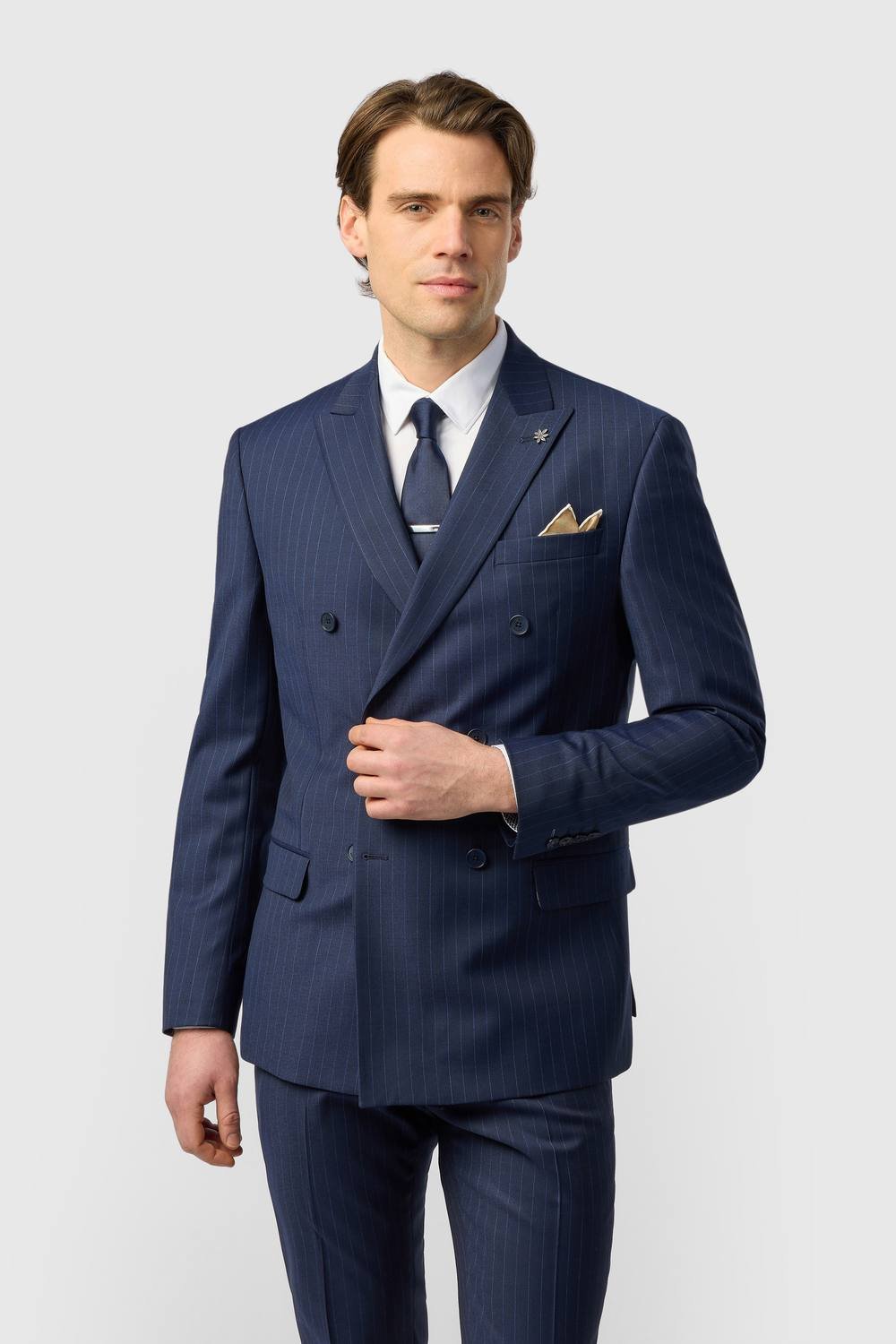 Ted Baker Ted Baker Men's Chalk Stripe Suit Jacket in Navy - 4
