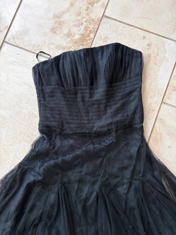 Monsoon Y2K Monsoon Black Tulle Strapless Prom Dress UK 10 12 Gothic Balletcore