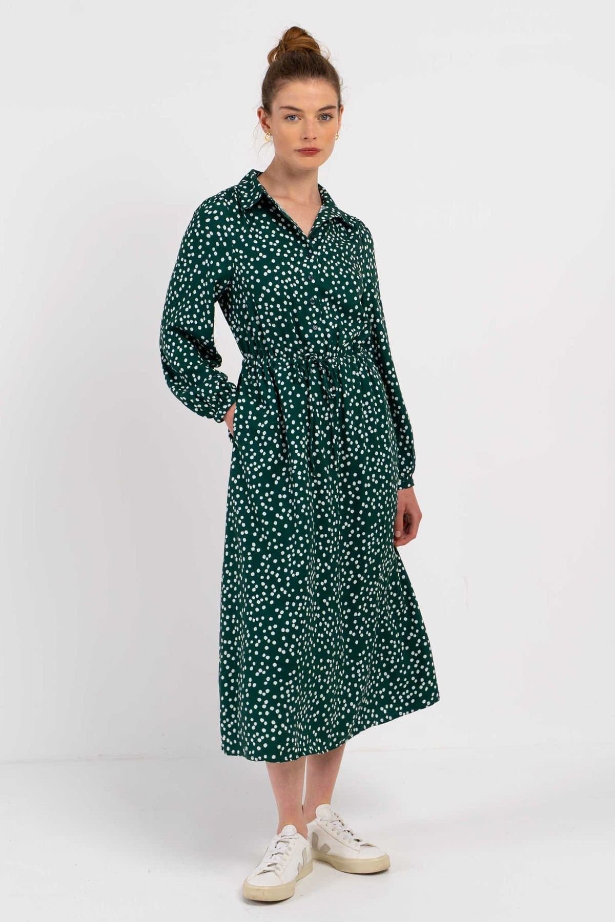 Kettlewell Kettlewell Women's Delilah Shirt Dress in Bottle Green