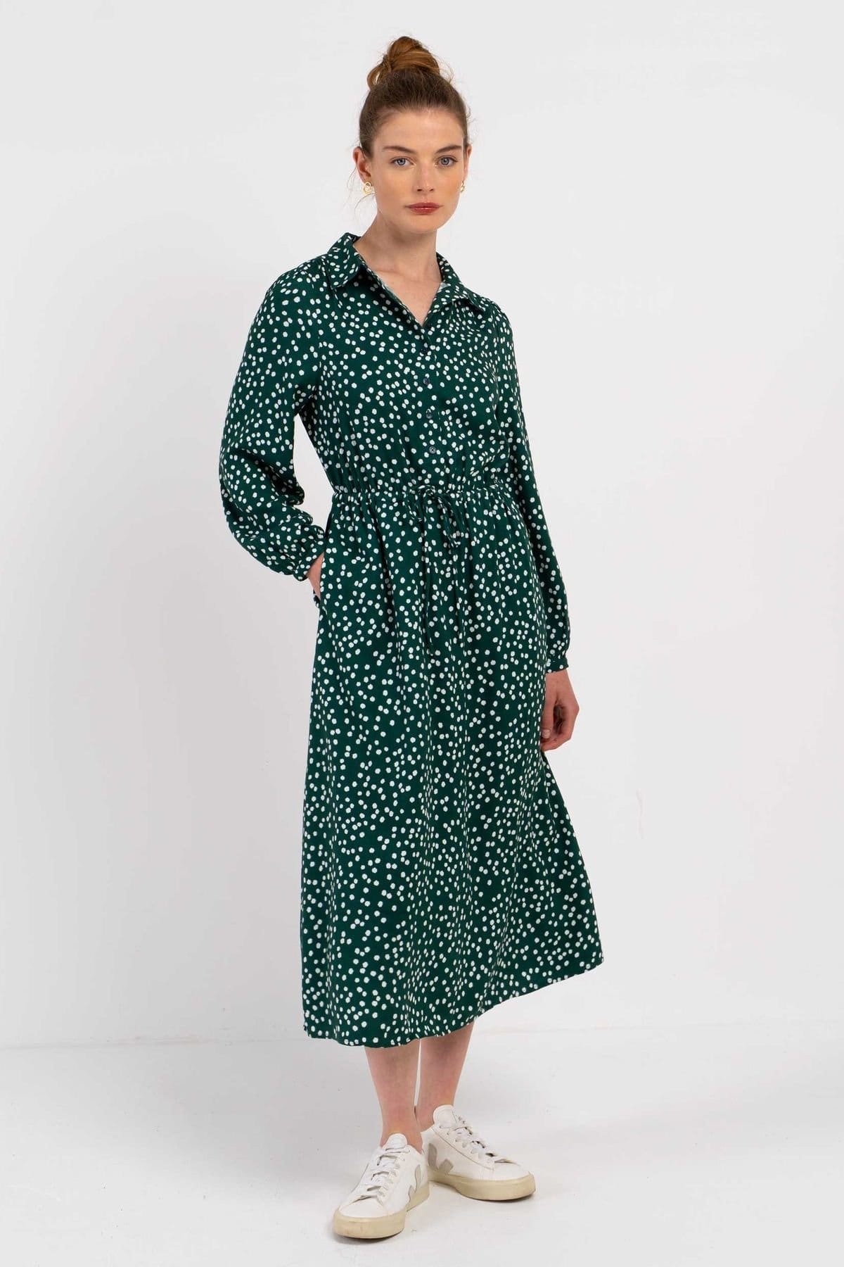 Kettlewell Women's Delilah Shirt Dress in Bottle Green