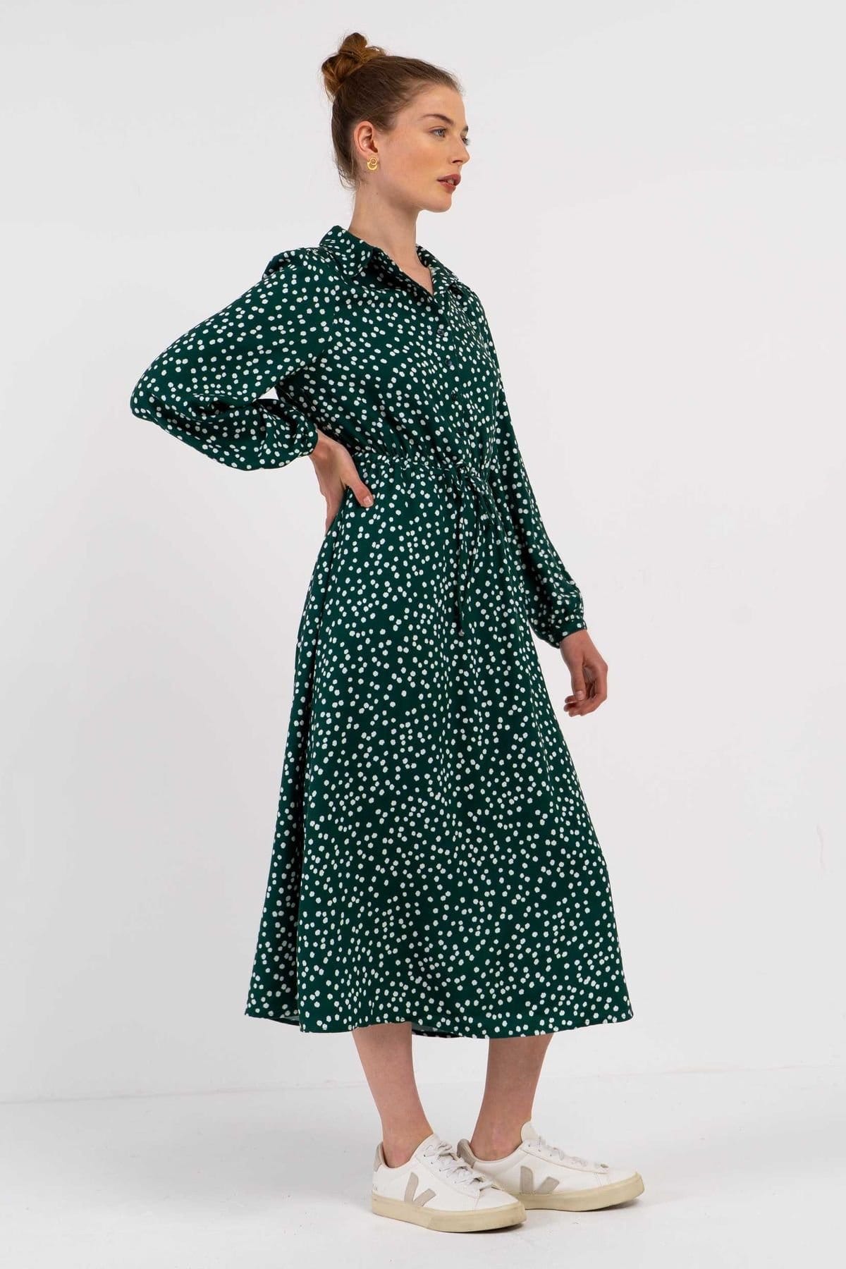 Kettlewell Kettlewell Women's Delilah Shirt Dress in Bottle Green - 4