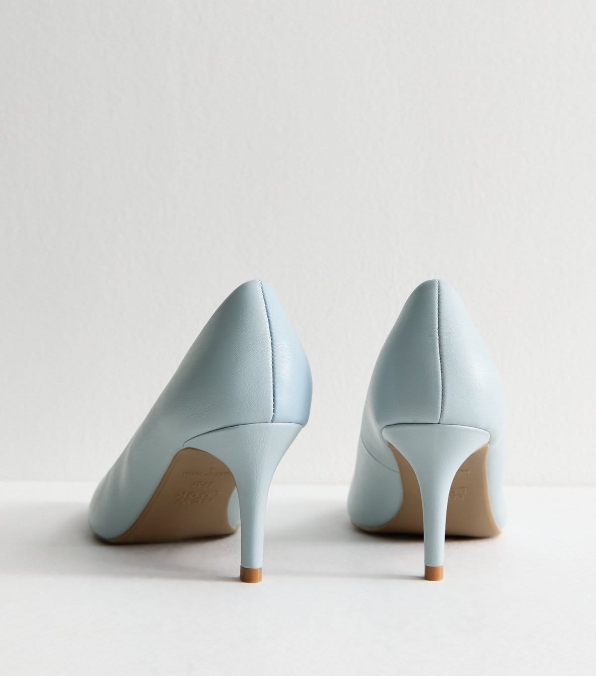New Look Women's Light Blue Faux Leather Pointed Toe Court Shoes Vegan New Look - 4