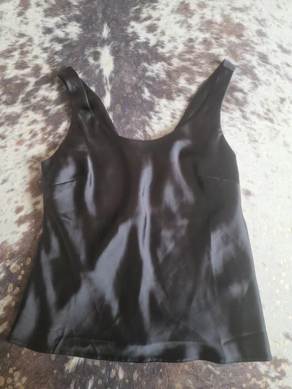 ASOS Asos black satin look wide strap cami top size 12 new without tags