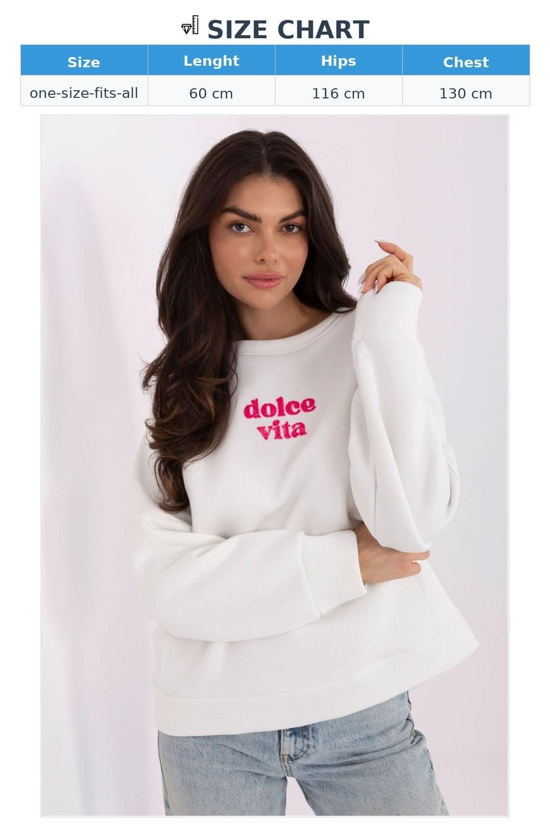 Love Lace Love Lace Women's Oversized Cotton Polyester Slogan Sweatshirt in White - 4