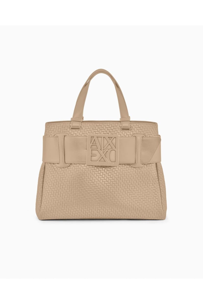 Armani Exchange Armani Exchange Women's Susy Soft Woven Shopper Bag Sand - 1