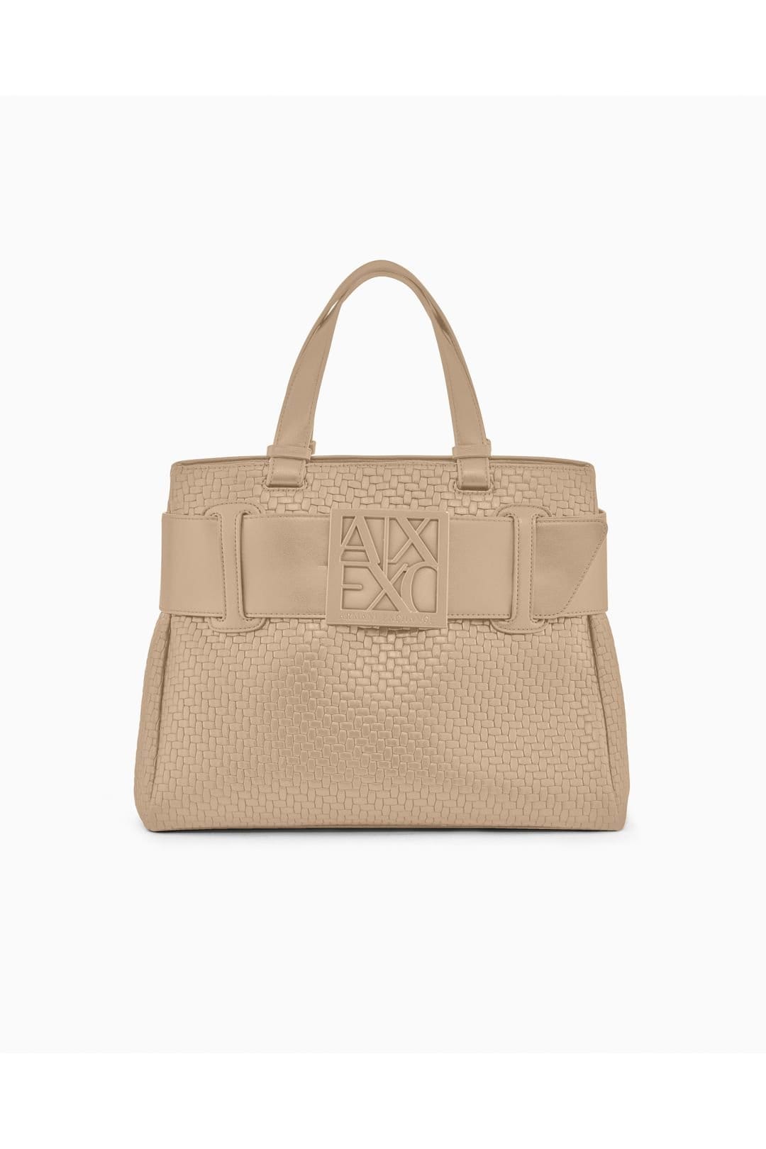 Armani Exchange Armani Exchange Women's Susy Soft Woven Shopper Bag Sand - 1