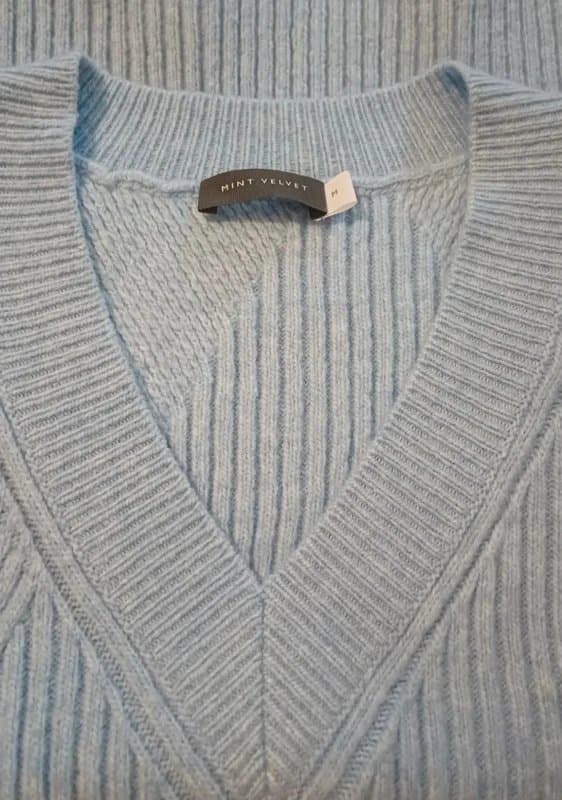 Mint Velvet Mint Velvet Light Blue Wool Blend Waistcoat- size M (12/14/16)