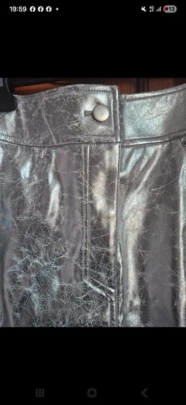 Never Fully Dressed Never fully dressed silver metallic vegan leather mini skirt