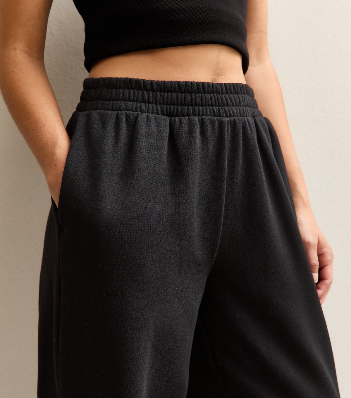 New Look Women's Petite Black Jersey Wide Leg Joggers New Look - 3