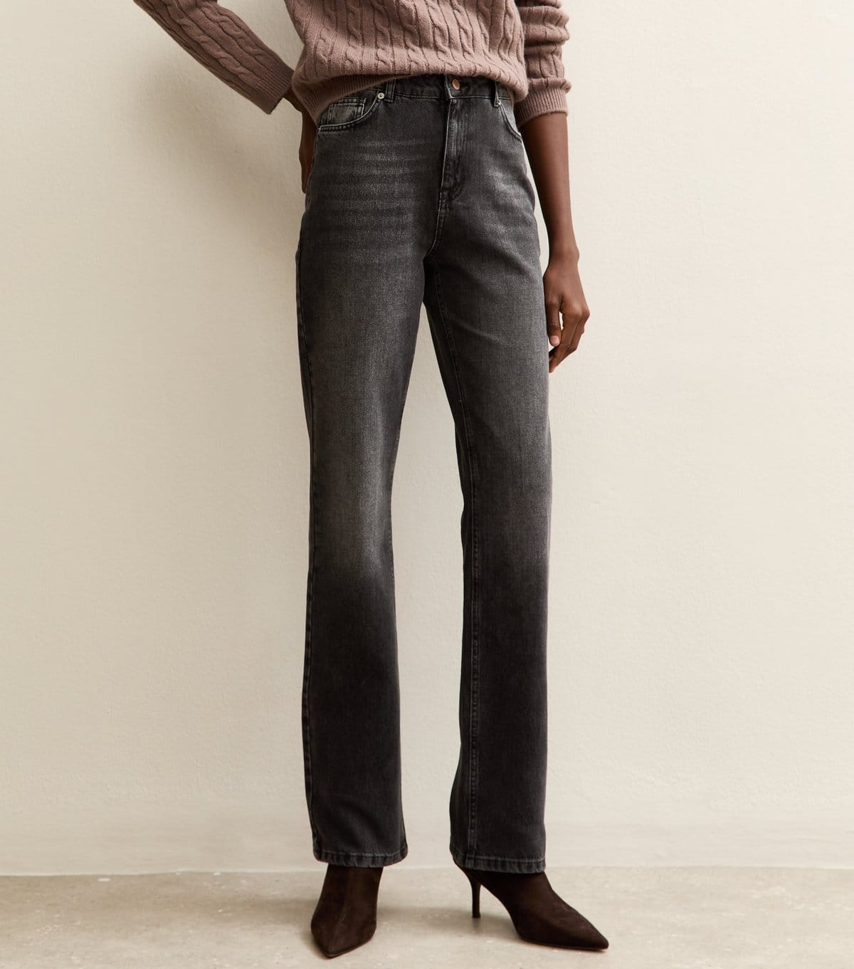 New Look Women's Tall Washed Black Anica Straight Leg Jeans New Look - 4