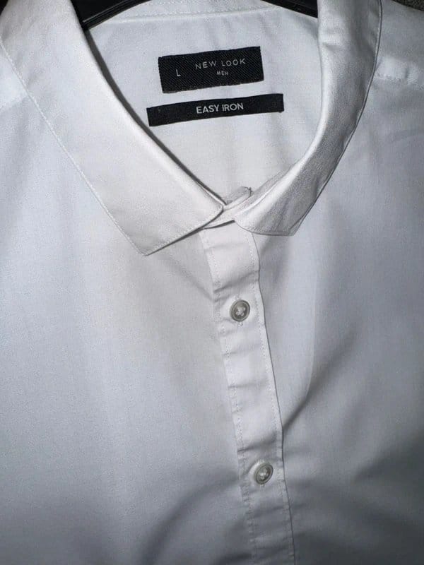 New Look Men's White Long Sleeved Shirt