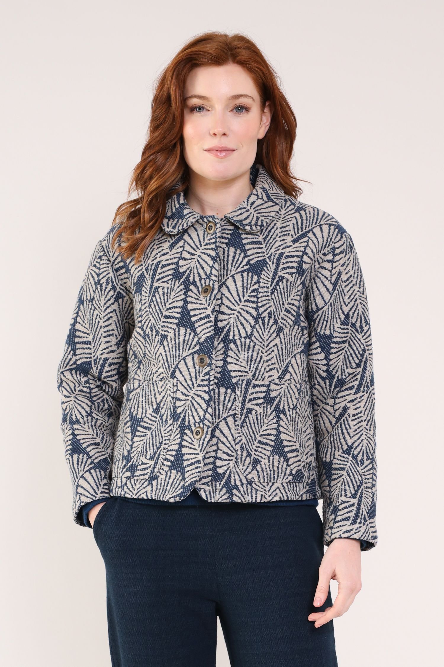 Nomads Clothing Nomads Clothing Women's Cotton Handloom Jacket in Blue - 3