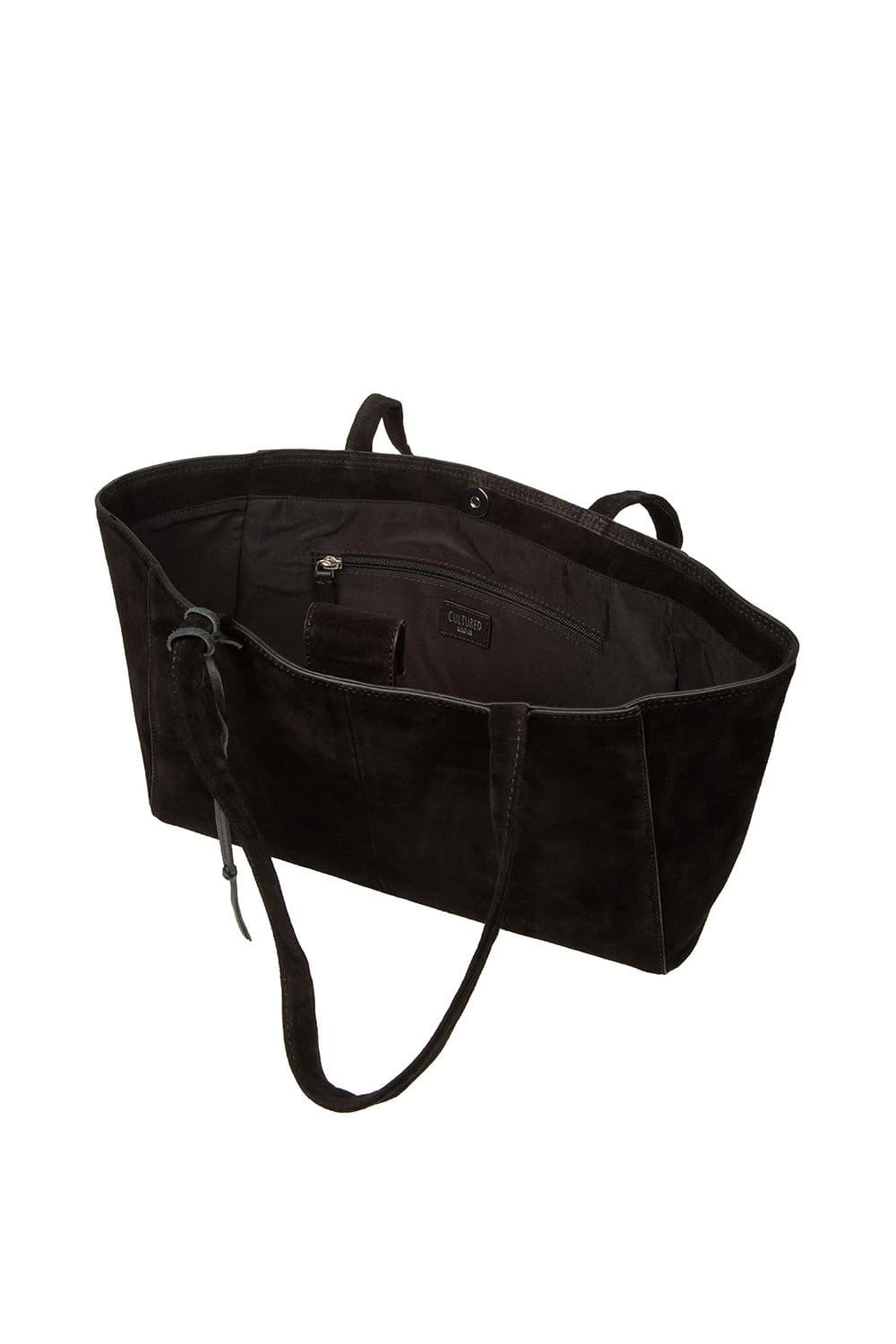 Cultured London Cultured London Women's 'Matilde' Suede Handbag in Black - 4