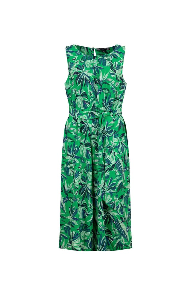 Weird Fish Weird Fish Women's Nalani Printed Viscose Jumpsuit in Green - 2